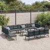 VidaXL Garden Bench Set with Cushions 9 Pcs Black, Outdoor Furniture Set, Picnic Set of 3283736