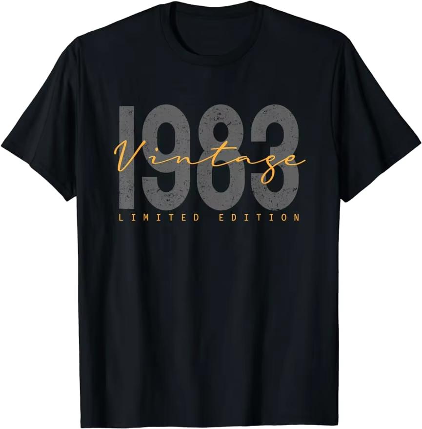 Unisexs 40th Birthday Tshirt Born in 1983 retro street style retro Four Seasons Streetwear vintage t shirt graphic t shirts