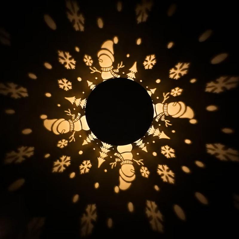 Solar Outdoor Wall Light Santa Claus Projection Lamp Christmas Iron Art Garden Decorative Wall Lamp For Yard Courtyard Xmas Gift