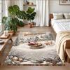 Weihnachts-Benutzerdefinierter Name Gedruckter Quadratischer Teppich Weicher Rutschfester Boden Teppich Für Schlafzimmer Feiertagsgeschenk