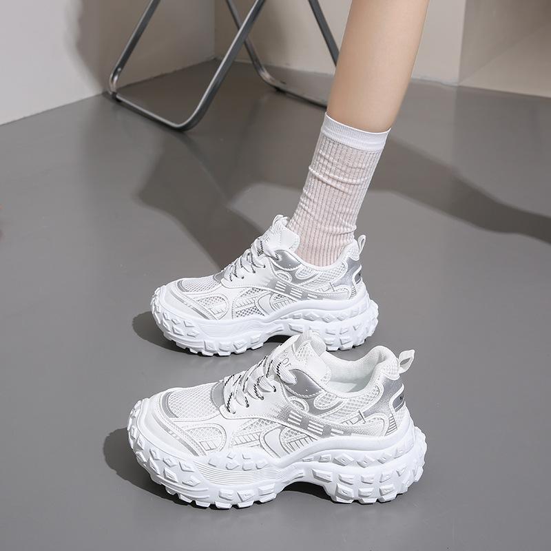 

Summer New Women s Sneakers Fashion Breathable Increase Platform Casual Shoes Female All-match Vulcanized Shoe Mujer 35 білий