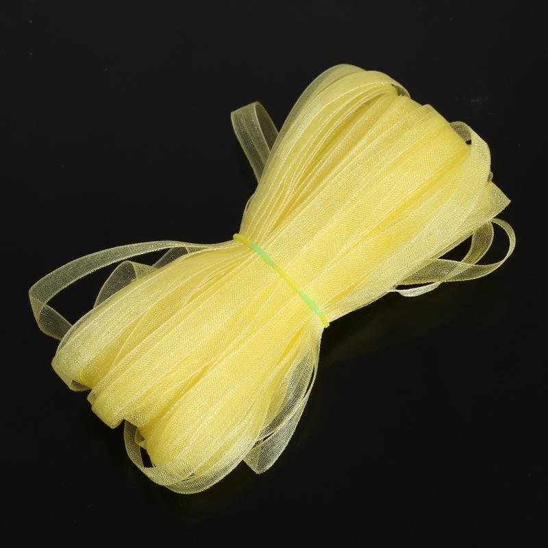 6mm Transparentes Chiffon-Satinband für DIY-Bastelarbeiten: Ohrringe, Haarschmuck, Hutstricken - 18m/Packung