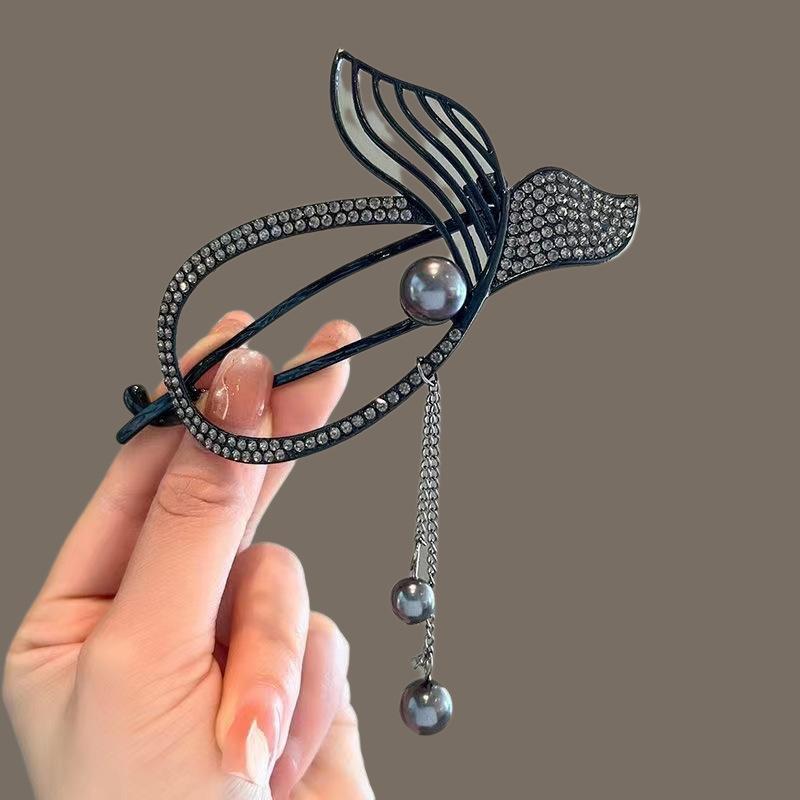 Ancient Style Lily Tulip Tassel Twist Hair Clip for Hanfu Updo