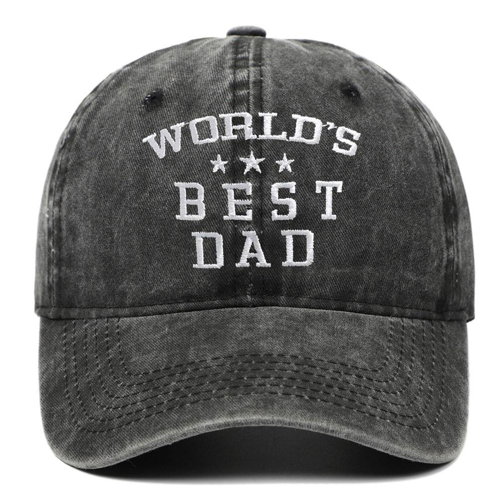 Washed Cotton World's Best Dad Caps Adjustable Baseball Cap Fashion Sport Visors Cap  Father's Gift