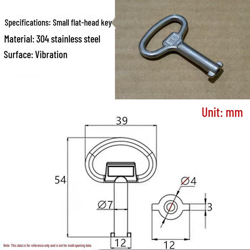 

304 Stainless Steel Triangle Rotating Tongue Lock Key for Distribution Cabinet and Meter Box