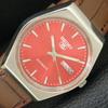 VINTAGE SEIKO 5 AUTOMATIC 6309A JAPAN MENS RED COLOR DIAL WATCH A708342-1