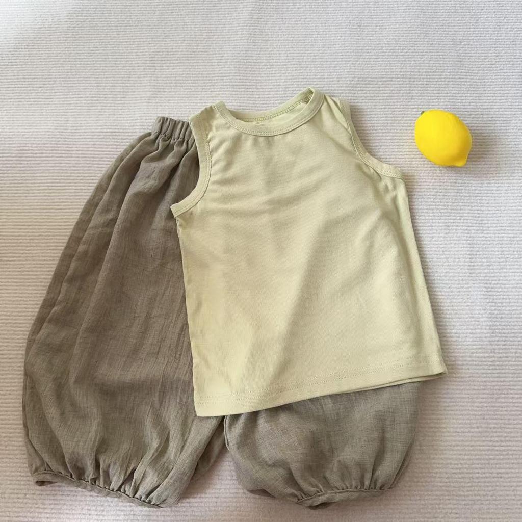 Children's Stylish Summer Sleeveless Vest - Solid Color for Baby Girls and Boys