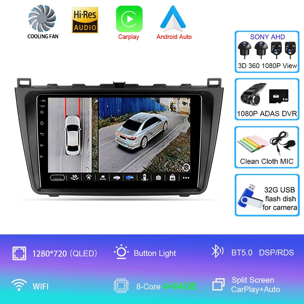 Android 14 Car Radio For Mazda 6 II GH 2007 - 2012  Multimedia Video Player Navigation Stereo GPS No 2din 2 Din Dvd