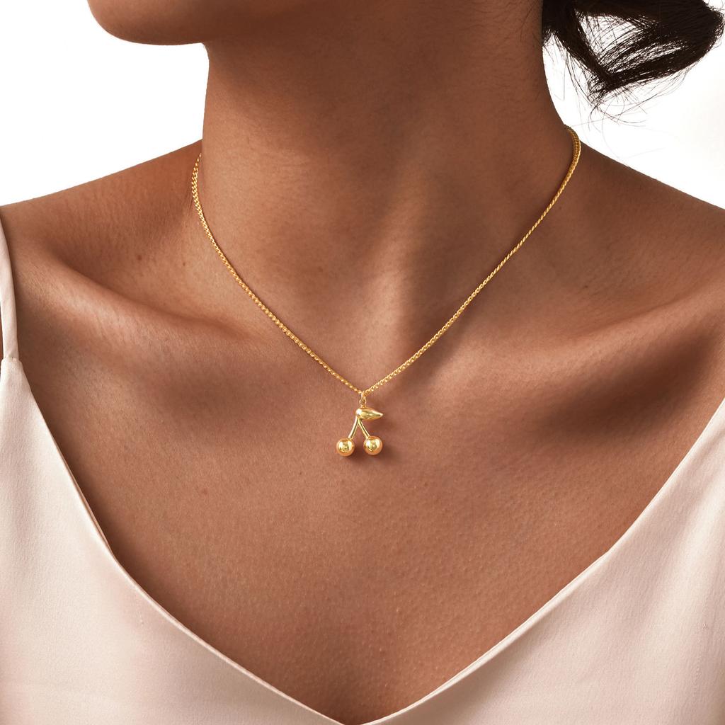 Accessories, Stainless Steel Grinding Cherry Niche Design Necklace Nc-1968