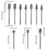 10pcs Premium Tungsten Carbide Milling Cutter Rotary Tool Burr Double Diamond Cut Rotary Dremel Metal Wood Electric Grinding
