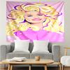 Dolly-Parton Imprimé Léopard Séchage Rapide Tapisserie Murale pour Chambre à Coucher, Salon, Salle de Jeux, Décoration Salle d'Art Tapisserie Murale Cadeaux de Fête et d'Anniversaire