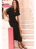 Women's Summer 2025 Linen Blend Slim Fit V-Neck Midi Dress