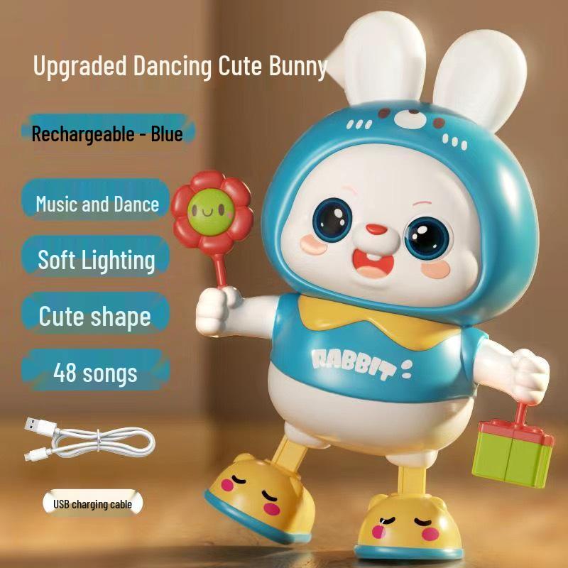 48-Song Singing & Dancing Baby Rabbit Toy for Head Lifting Training