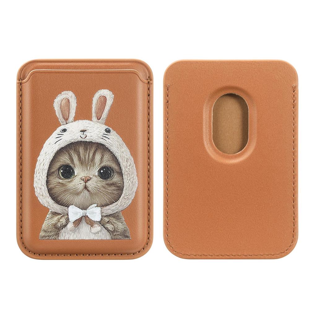 MagSafe Compatible Magnetic Leather Card Holder for iPhone 17/17 Pro