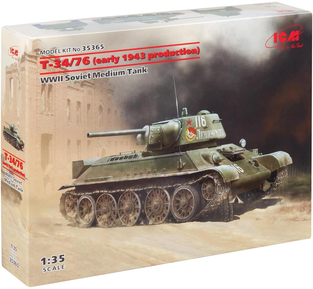 ICM 1/35 scale Soviet T-34/76 1943 Early Model Plastic Model