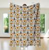 Bee Element 1pc, Retro Hand-Drawn Design Bees Yellow Wildflowers, Insects, Animals Dandelions, Cozy And Warm Printed Blanket