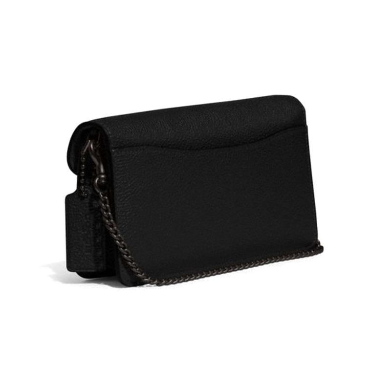 Coach Tabby 21 Snap Closure Pebbled Calfskin Shoulder Bag Crossbody Bag Clutch Small Women's Black