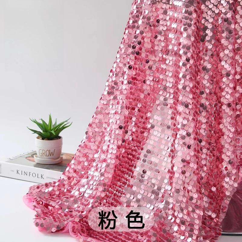 Wedding Stage Background Fabric Sequin Festival Party Decorative Fabrics for Costumes Performance Encrypt 9mm Glitter