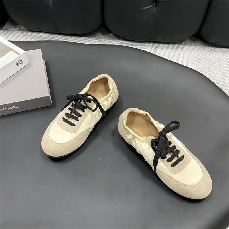 2025 Korean version spring new fashion casual women's single shoes flat-soled lace-up sports shoes