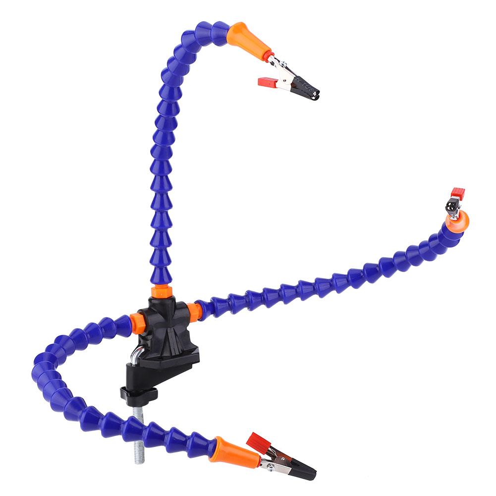 Flexible 3 Arms Soldering Holder Blue Multifunctional for Circuit Board Repairing and Fixing