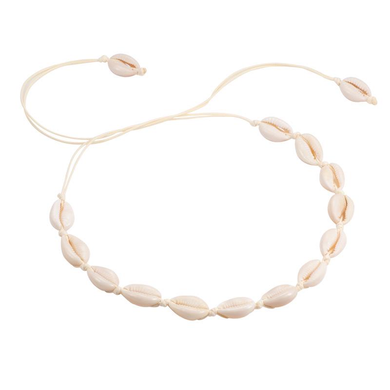 Handmade Beaded Shell Clavicle Necklace