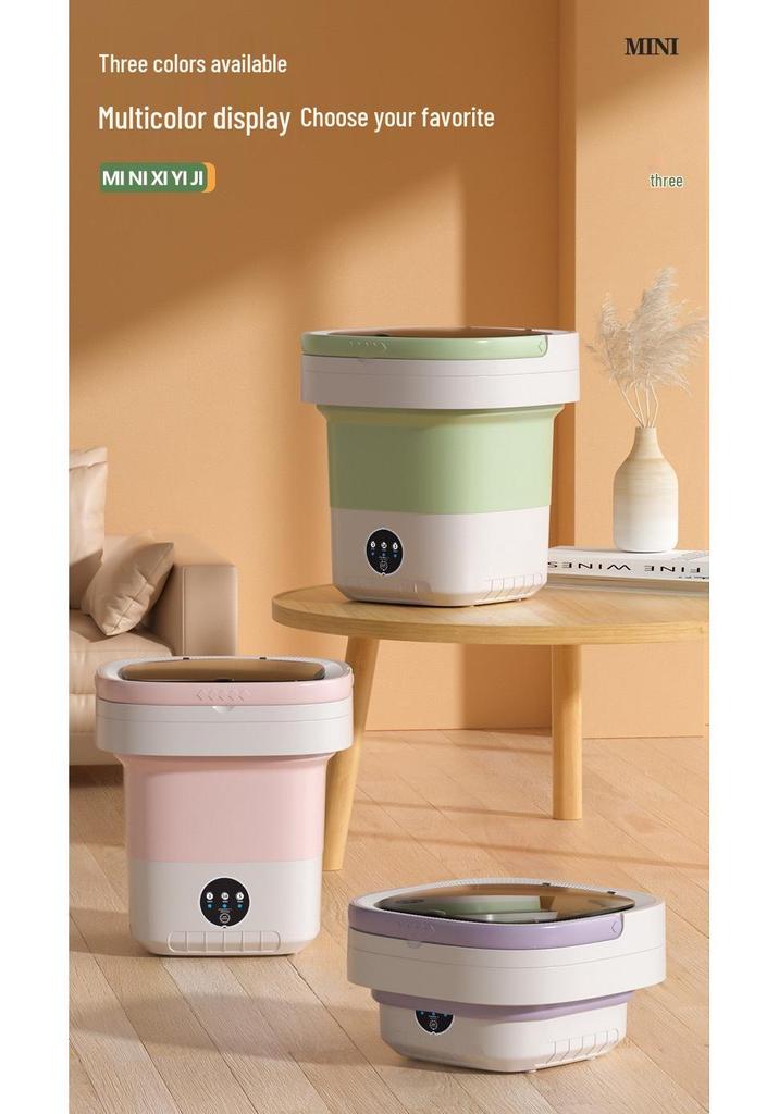 Portable Folding Mini Washing Machine - 12L Automatic for Underwear & Dorms