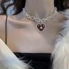 Zc264 Sharala Princess Big Heart Choker Point Necklace