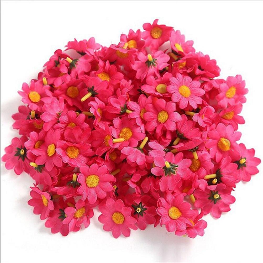 100Pcs Artificial Gerbera Daisy Silk Flowers Heads For Diy Wedding Party,