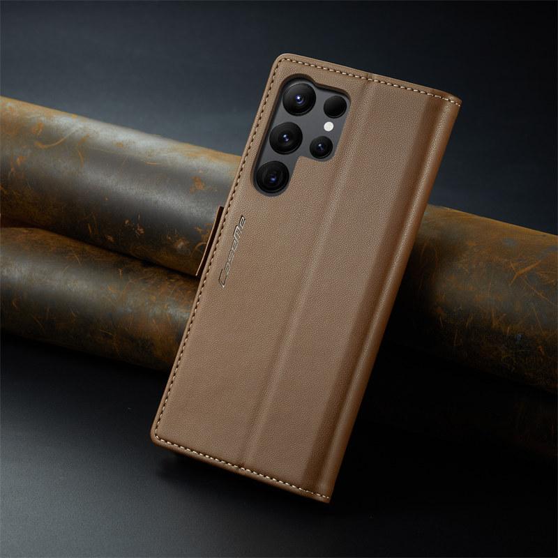 CaseMe Flip Stand Leather Phone Case for Samsung Galaxy S25 Ultra S25 Edge S24 FE S23 Ultra S22 S21 S20 Plus Wallet Card Holder Back Cover Coque Etui