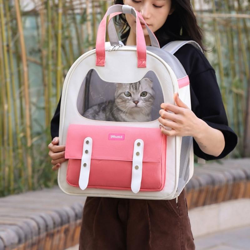 Dog Carrier Portable Cat Cage Four Season Cat Travel Bag Breathable Mesh Carrier Backpack Shoulder Bag Kitten Sling Bag