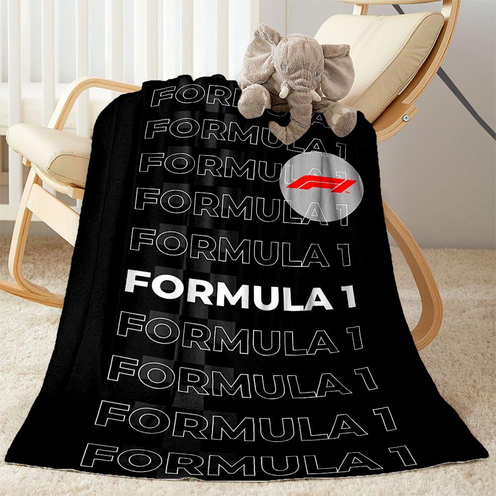 Bold White Logo Design Blanket Soft Warm Cozy Perfect for Sofa Bed Livingroom for All Occasions Stylish Decor Best Holiday Gift for Friends Family