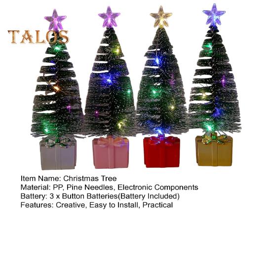 4 sztuki małych ozdób choinkowych z diodami LED zasilane bateriami realistyczne miniaturowe akcesoria na choinkę stołową