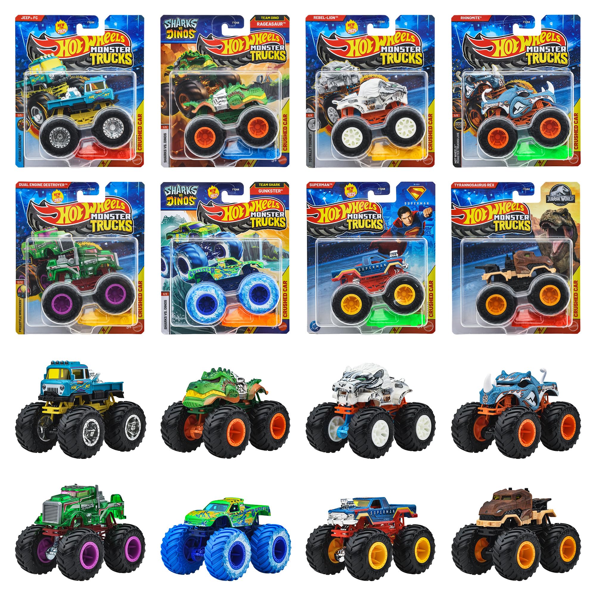 

Hot Wheels Monster Truck Assorted Vehicle Mini Ages 164 Toys, Cars, 8-Car Box, 3+, Multi-Purpose, FYJ44-983M