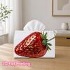 1pc 2d Flat-printed 17.78x10.92x12.95cm Tissue Box Juicy Fresh Red Strawberry Suitable for Tissues/roll Paper/napkins Cjh528s180, 2D Flat