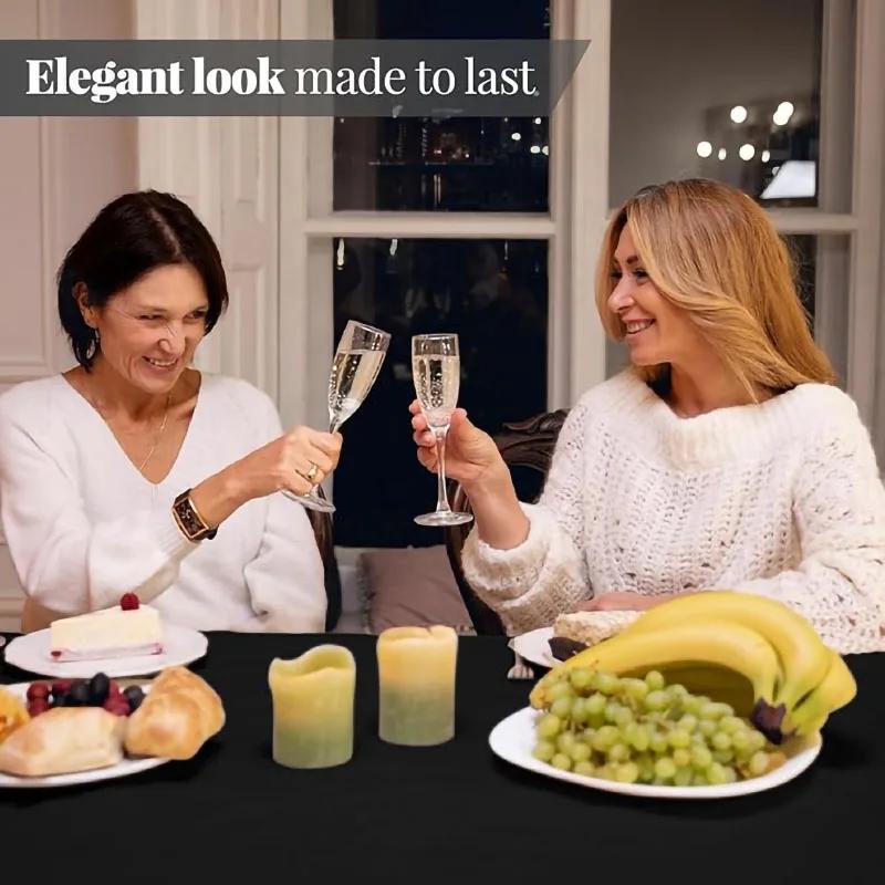 Polyester Round Tablecloth Stain and Wrinkle Resistant Cloth-Washable Table Cover For Dining Table,Buffet Parties and Camping