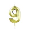 Gold Number Birthday Candles - Cartoon Cake Decorations for Kids' Parties