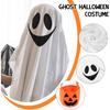 Halloween Ghost Costume Kids with Non-woven Pumpkin Trick or Treat Bags White Halloween Ghost Costume for Boys Girls