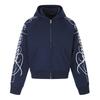 Mens Embroidered Hooded Zip-Up Sweatshirt Streetwear Oversized Cotton Blend Pullover Fall