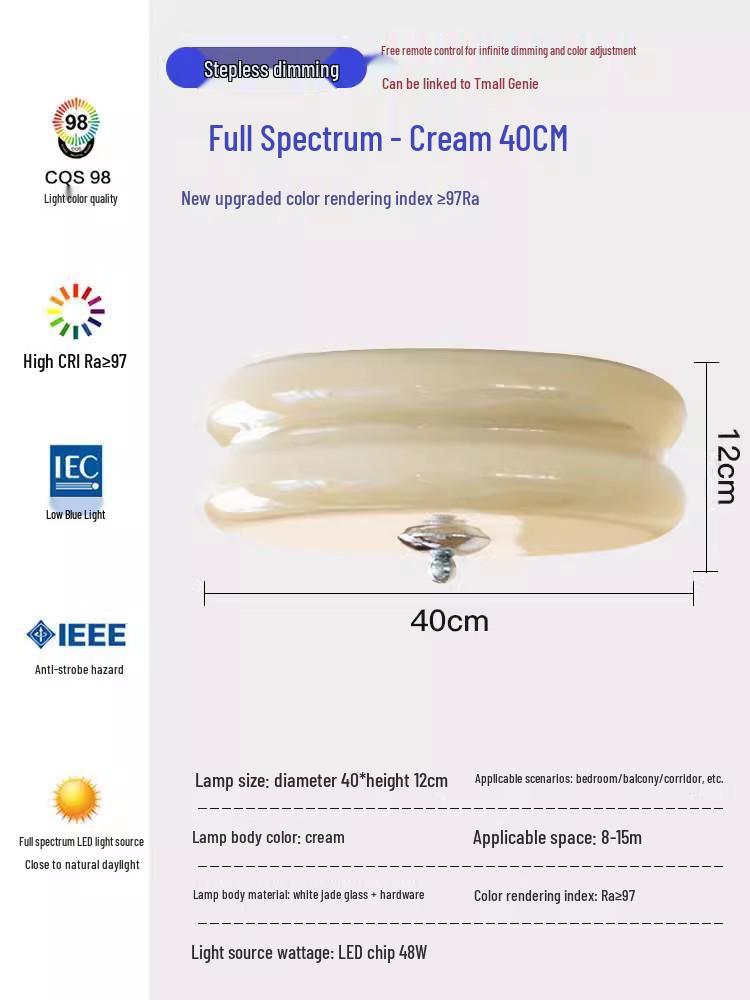 Vintage Bauhaus French Cream Glass Ceiling Lamp for Bedroom or Balcony