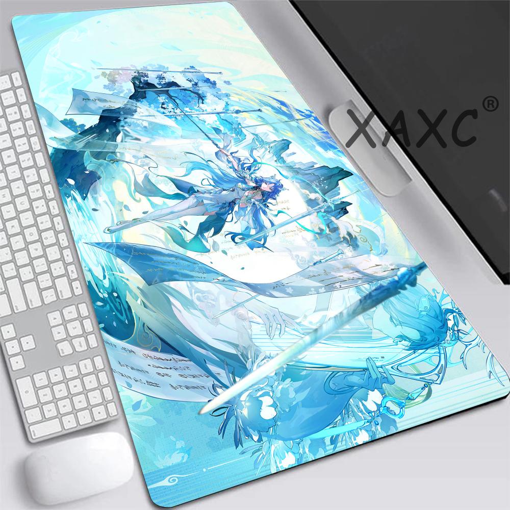 Mouse Pad Qingxiao Gaming Wuthering Waves Overlock Keyboard Nonslip Base Mouse Pad Large Offices Accessories Hd Print Desk Mat