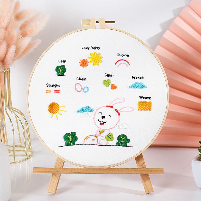 Diy Handmade Embroidery Material Package, Animal Bicycle Stitching Combined With Introductory Beginner Exercises