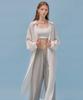 VIKINI VENDER Barrett Loose Fit See-Through Maxi Shirt Cover-Up - White