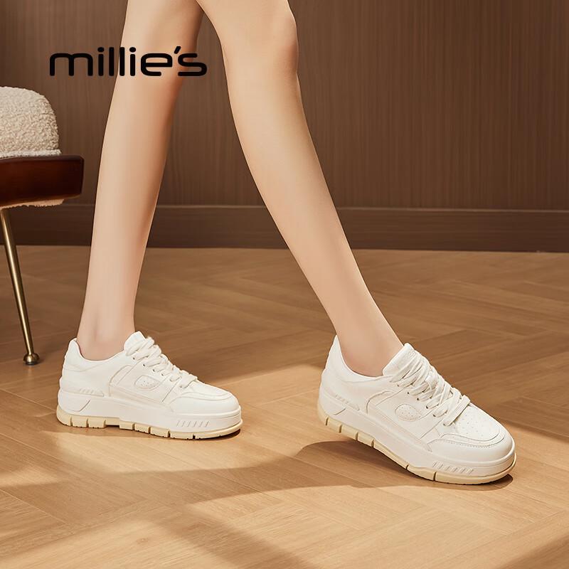 Millies Women s Leather Casual Sneakers 38