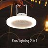Portable Camping Ceiling Fan with Super Bright Light, USB Rechargeable, Three-Color Dimming, and Powerful Wind.