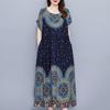 Casual Women's Dresses Plus Size Vintage Clothes Elegant Short Sleeve Long Dress