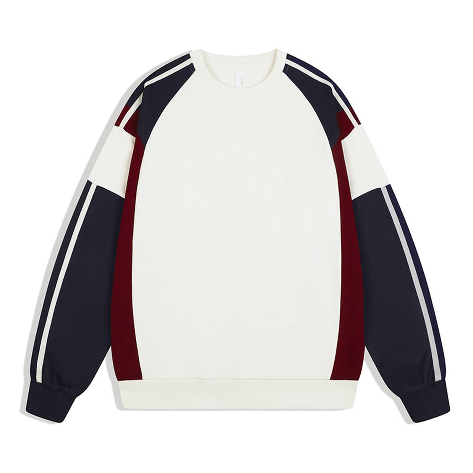 

Классическая ретро-толстовка, Повседневная толстовка с круглым вырезом, Рукава со спущенным плечом, Универсальный спортивный топ XXXL белый