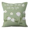 Small Clear Green Geometric Flower Print Pillowcase Short Velvet Cushion Living Room Sofa Pillowcase
