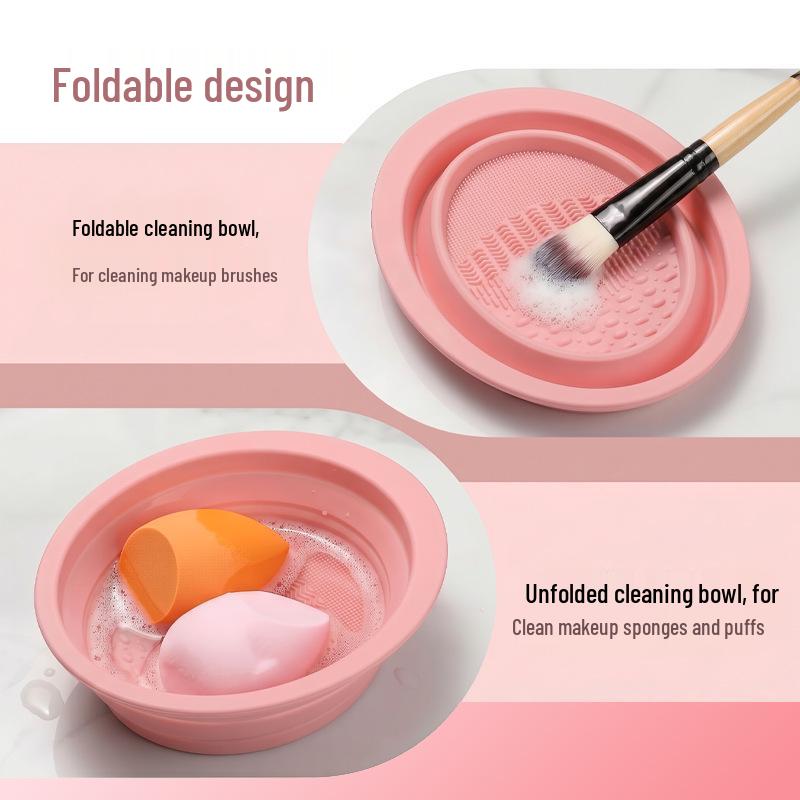 Silicone Foldable Makeup Brush Cleaner with Gentle Bristle Care