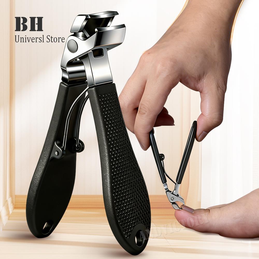 

2026 Angled Head Nail Clippers Woman Man Toenail Clipper Thick Nails Stainless Steel Curved Blade Nail Cutter Trimmer Manicure Tools чёрный