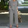 Spring Daily Wear Outfit 3 Pcs/Set Women Coat Vest Pants Set Long Sleeve Cardigan O Neck Sleeveless Lady Clothes Elastic Waist Wide Leg Trousers